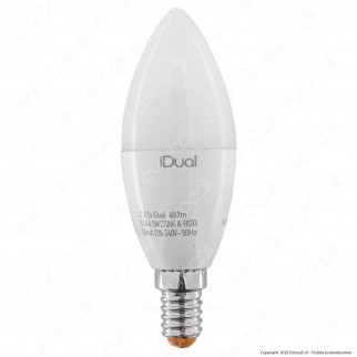 iDual Lampadina LED E14 Candela Multifunzione RGB+W 4,5W - mod.