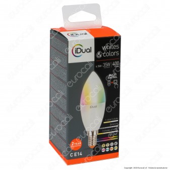 iDual Lampadina LED E14 Candela Multifunzione RGB+W 4,5W - mod. JE003810000