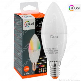 iDual Lampadina LED E14 Candela Multifunzione RGB+W 4,5W - mod.