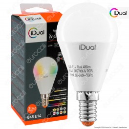 iDual Lampadina LED E14 MiniGlobo P45 Multifunzione RGB+W 4,5W - mod.