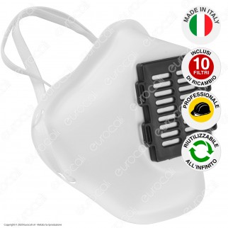 Mascherina Filtrante Rigida in Plastica Colore Bianco Pluriuso