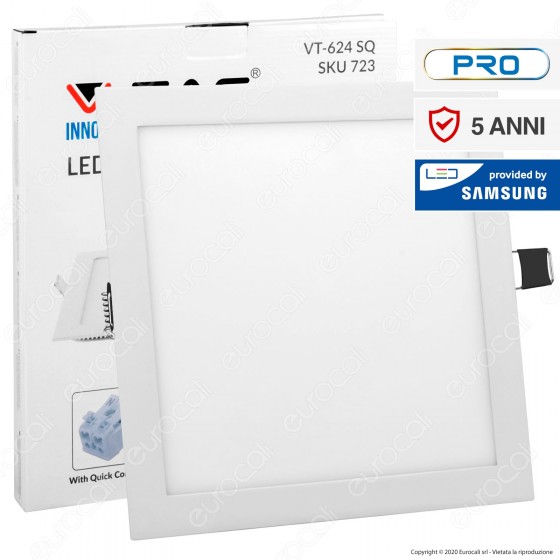 V-Tac PRO VT-624 SQ Pannello LED Quadrato 24W SMD da Incasso con V-Tac PRO VT-624 SQ Pannello LED Quadrato 24W SMD da Incasso con