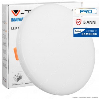 V-Tac PRO VT-625 Pannello LED Rotondo 24W SMD da Incasso Regolabile