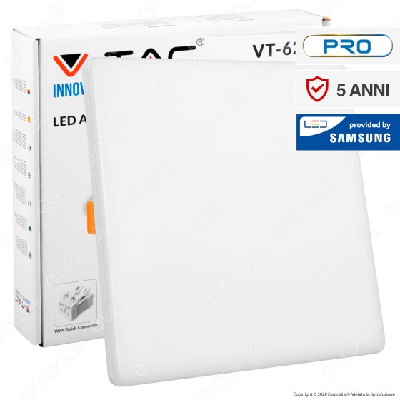 V-Tac PRO VT-625 Pannello LED Quadrato 24W SMD da Incasso Regolabile V-Tac PRO VT-625 Pannello LED Quadrato 24W SMD da Incasso Regolabile