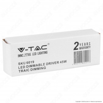 V-Tac Driver Dimmerabile per Pannelli LED 45W - SKU 6019 [TERMINATO]
