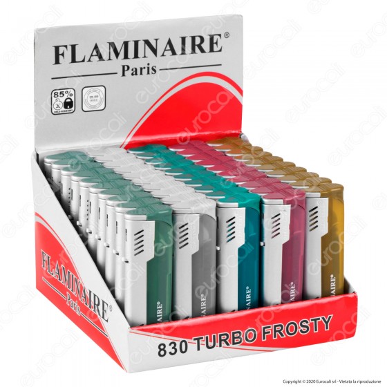 Flaminaire Paris Accendino Maxi Turbo Frosty Antivento - Box da 50 Flaminaire Paris Accendino Maxi Turbo Frosty Antivento - Box da 50