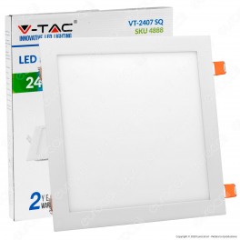 V-Tac VT-2407 SQ Pannello LED Quadrato 24W SMD da Incasso con Driver