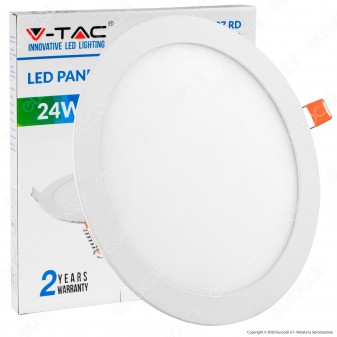 V-Tac VT-2407 RD Pannello LED Rotondo 24W SMD da Incasso con Driver -