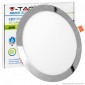 V-Tac VT-2407RD Pannello LED Rotondo 24W SMD Cromato da Incasso con Driver - SKU 6352 / 6353 / 6354