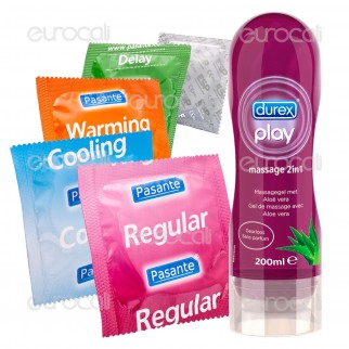100 Preservativi Misti Assortiti + 1 Lubrificante Durex Massage