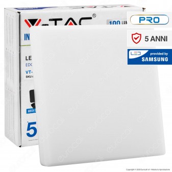 V-Tac PRO VT-620SQ Pannello LED Quadrato 20W SMD da Incasso con