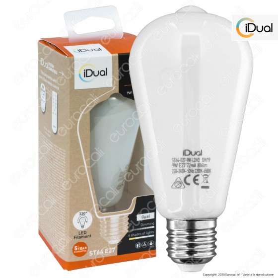 iDual Lampadina LED E27 Filament 9W Bulb ST64 Changing Color iDual Lampadina LED E27 Filament 9W Bulb ST64 Changing Color