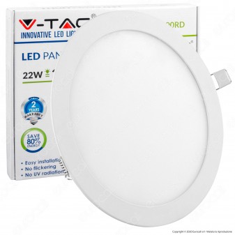 V-Tac VT-2200 RD Pannello LED Rotondo 22W SMD5630 da Incasso - SKU