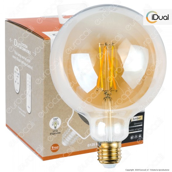 iDual Lampadina LED E27 Cross Filament 9W Globo G125 Changing Color iDual Lampadina LED E27 Cross Filament 9W Globo G125 Changing Color