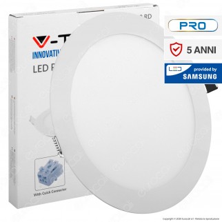 V-Tac PRO VT-618 RD Pannello LED Rotondo 18W SMD da Incasso con Driver con Chip Samsung - SKU 718 / 719 / 720