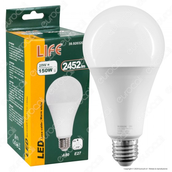 Life Lampadina LED E27 20W Bulb A80 - mod. 39.920320C / 39.920320N / 39.920320F