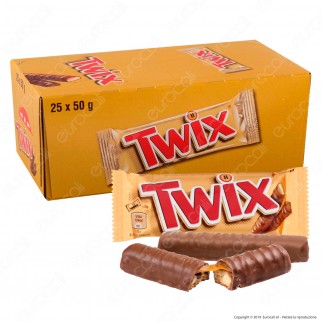 Twix Snack con Biscotto e Caramello Ricoperto di Cioccolato - Box con