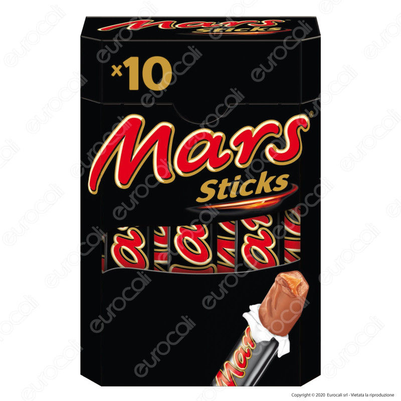 Mars Sticks Snack con Malto e Caramello Ricoperto di Cioccolata - Box