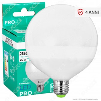 Marino Cristal Serie PRO Lampadina LED E27 22W Globo G120 Dimmerabile