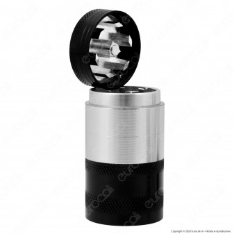 Grinder Tritatabacco Flaminaire Tower 4 Parti in Metallo + Pressa