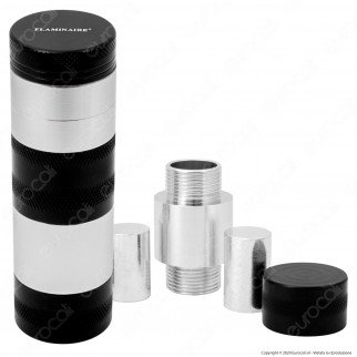 Grinder Tritatabacco Flaminaire Tower 4 Parti in Metallo + Pressa