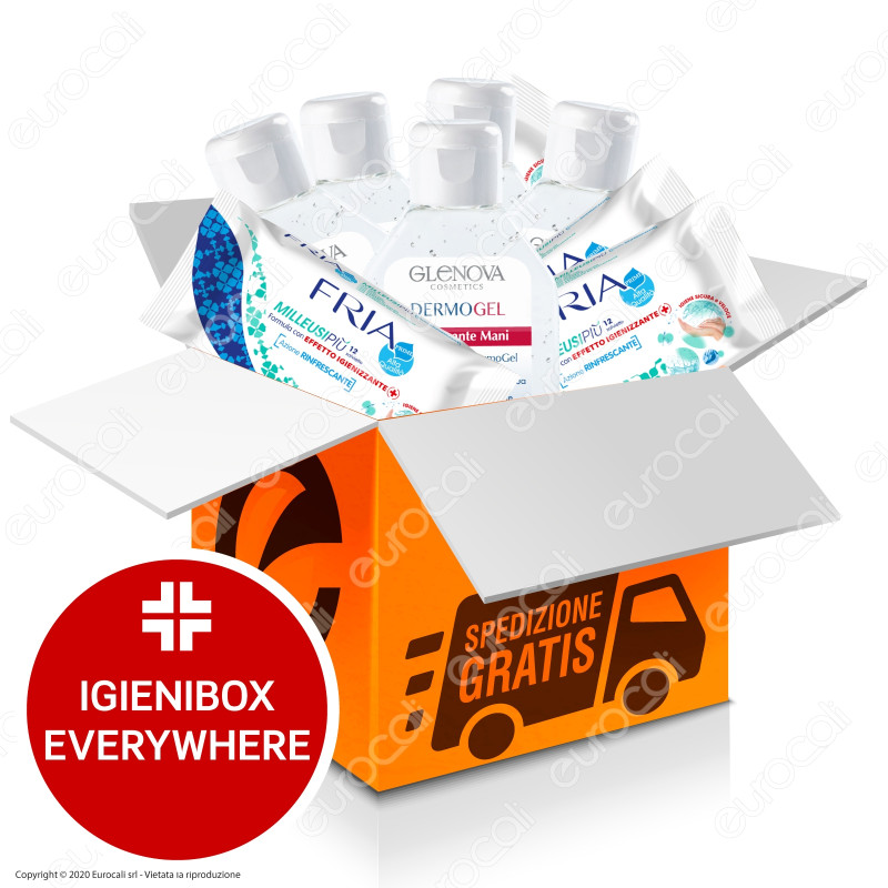 IgieniBox Everywhere 5 Flaconi da 80ml Gel Igienizzante Mani + 5