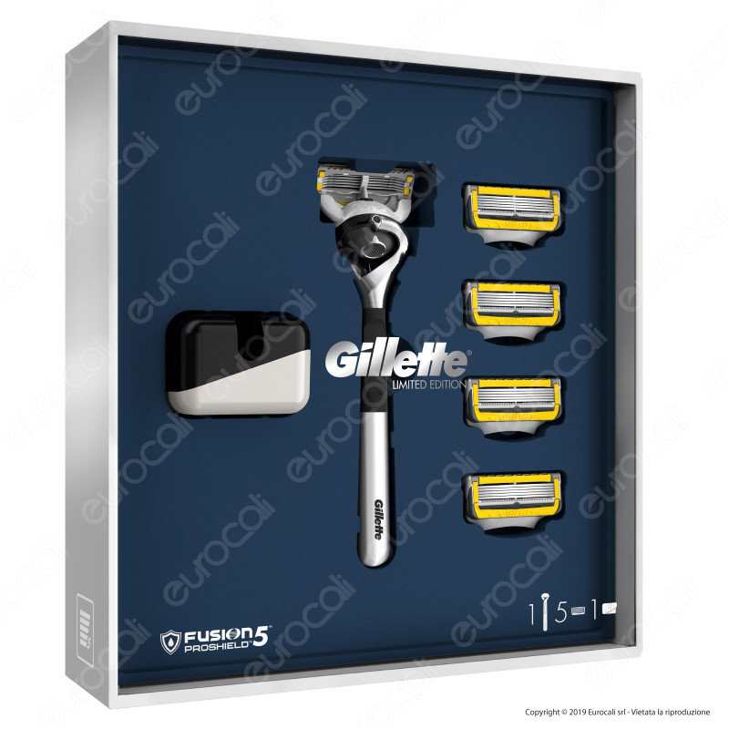 Gillette Fusion 5 Proshield Rasoio a 5 Lame Edizione Limitata + 5 Lamette di Ricambio Gillette Fusion 5 Proshield Rasoio a 5 Lame Edizione Limitata + 5 Lamette di Ricambio