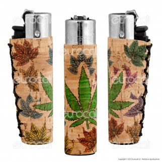 Clipper Large con Rivestimento in Sughero Fantasia Green Red Leaf - 1