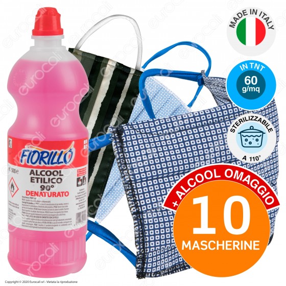10 Mascherine Lavabili Sartoriali Boccadamo Sterilizzabili in Cotone 10 Mascherine Lavabili Sartoriali Boccadamo Sterilizzabili in Cotone