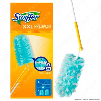 Starter Kit Swiffer Duster XXL, Spolverino Maxi Catturapolvere con 2 Piumini di Ricambio