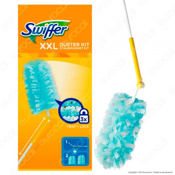 Starter Kit Swiffer Duster XXL, Spolverino Maxi Catturapolvere con 2 Piumini di Ricambio Starter Kit Swiffer Duster XXL, Spolverino Maxi Catturapolvere con 2 Piumini di Ricambio