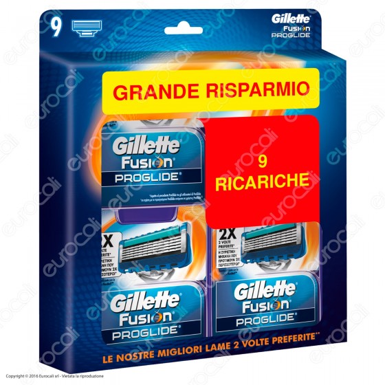 Gillette Fusion ProGlide Lamette Di Ricambio Per Rasoio Maxi Formato Risparmio - Confezione da 9 Ricariche Gillette Fusion ProGlide Lamette Di Ricambio Per Rasoio Maxi Formato Risparmio - Confezione da 9 Ricariche