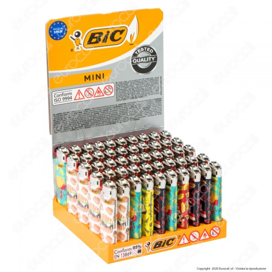 Bic Mini J25 Piccolo Fantasia Food Icon - Box da 50 Accendini Bic Mini J25 Piccolo Fantasia Food Icon - Box da 50 Accendini