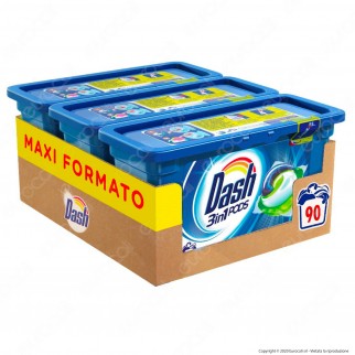 Dash 3in1 Pods Classico Detersivo in Capsule - Confezione da 90 Pastiglie