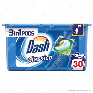 Dash 3in1 Pods Classico Detersivo in Capsule - Confezione da 90 Pastiglie