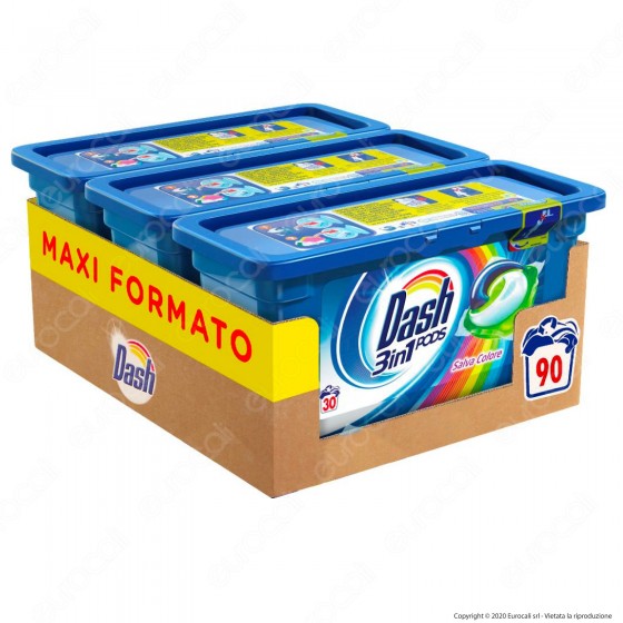 Dash 3in1 Pods Salva Colore Detersivo in Capsule - Confezione da 90 Pastiglie Dash 3in1 Pods Salva Colore Detersivo in Capsule - Confezione da 90 Pastiglie