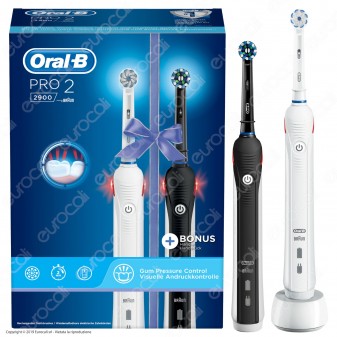 Oral-B Pro 2 2900 Spazzolino Elettrico Ricaricabile Braun 2 Manici 2 Testine Di Ricambio