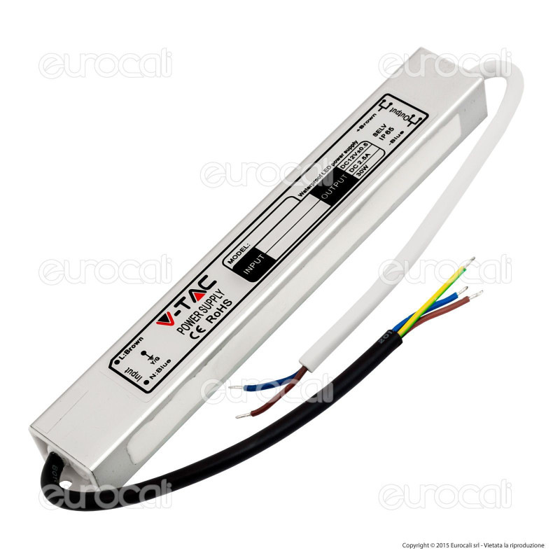 V-Tac Alimentatore 45W Impermeabile IP65 a 1 Uscita con Cavi a