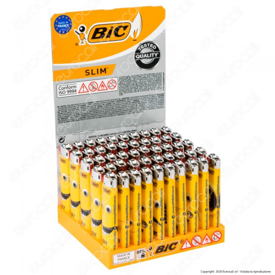 Bic Slim J23 Medio Fantasia Yellow Mouths - Box da 50 Accendini Bic Slim J23 Medio Fantasia Yellow Mouths - Box da 50 Accendini