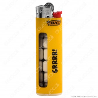 Bic Slim J23 Medio Fantasia Yellow Mouths - 5 Accendini