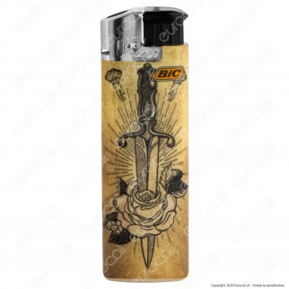 Bic Maxi J38 Elettronico Grande Fantasia Tattoo - Box da 50 Accendini