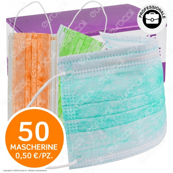 50 Mascherine Chirurgiche Monouso Filtranti Uso Professionale Non 50 Mascherine Chirurgiche Monouso Filtranti Uso Professionale Non