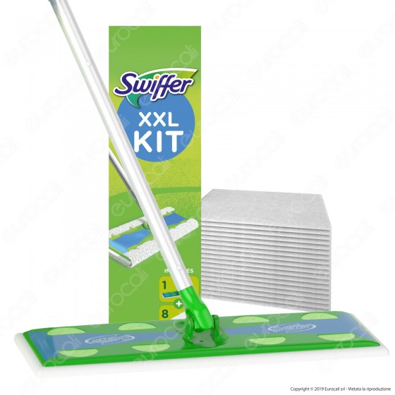 Kit Swiffer XXL Scopa con 8 Panni di Ricambio per la Pulizia del Kit Swiffer XXL Scopa con 8 Panni di Ricambio per la Pulizia del