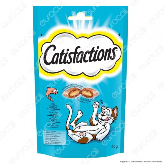 Catisfactions Snack al Salmone per Gatti - Confezione 60g Catisfactions Snack al Salmone per Gatti - Confezione 60g