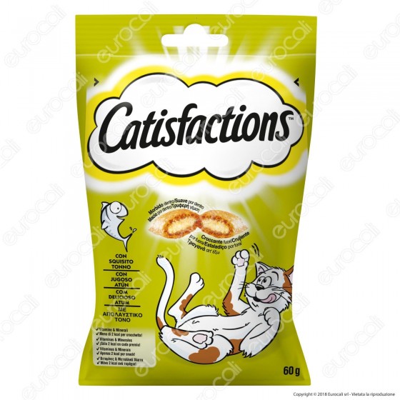 Catisfactions Snack al Tonno per Gatti - Confezione 60g Catisfactions Snack al Tonno per Gatti - Confezione 60g
