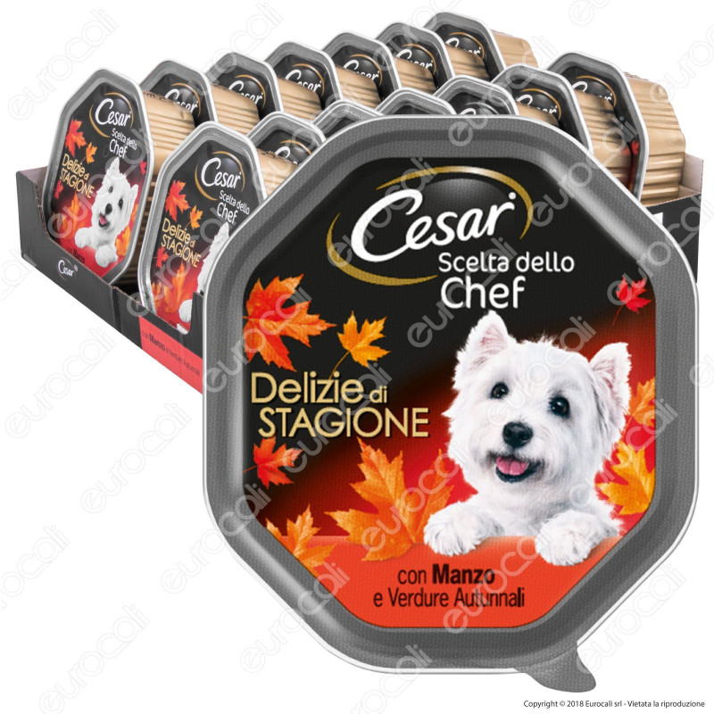 Cesar Scelta dello Chef Delizie di Stagione Cibo per Cani con Manzo e