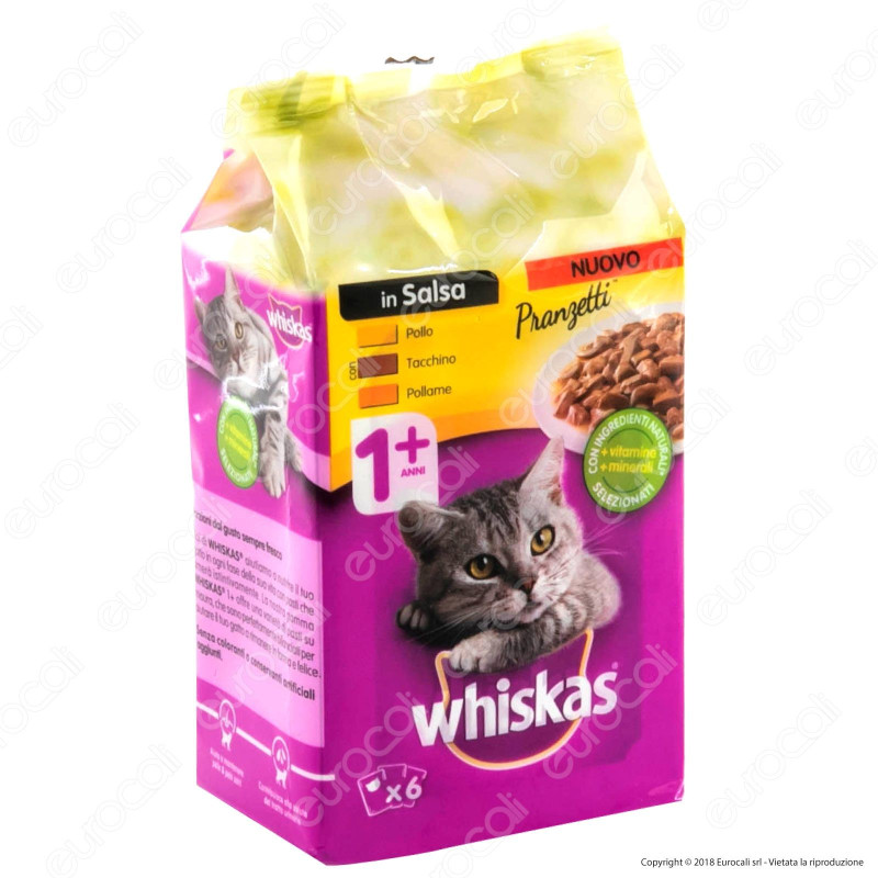 Whiskas Cibo per Gatti Pranzetti in Salsa Carni Bianche - 6 Bustine