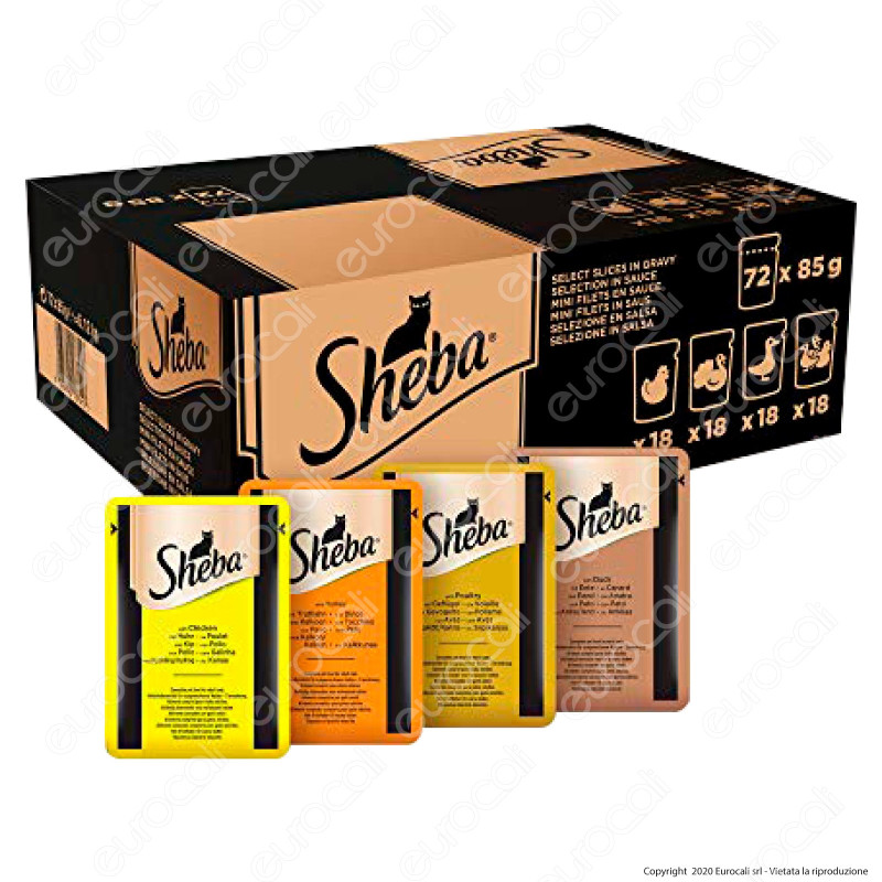 Sheba Selezione in Salsa Cibo per Gatti con Pollo, Tacchino, Pollame