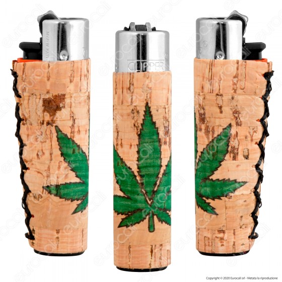 Clipper Large con Rivestimento in Sughero Fantasia Canapa Leaf - 1 Clipper Large con Rivestimento in Sughero Fantasia Canapa Leaf - 1