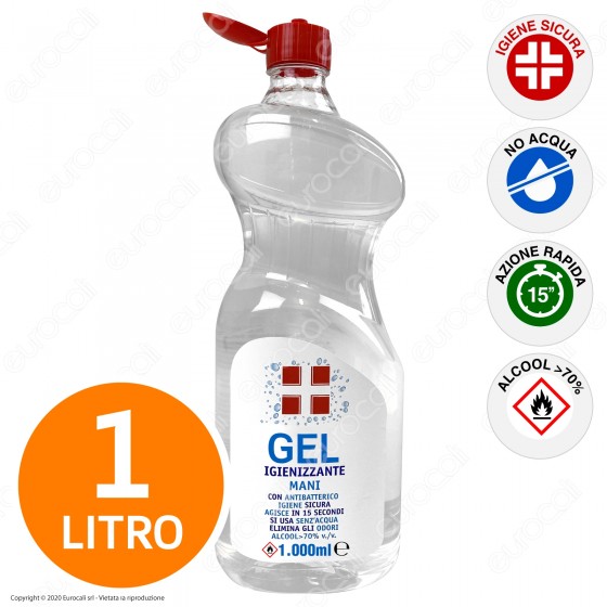 Gel Alcool ≥ 70% Igienizzante Mani con Antibatterico Efficace Contro Gel Alcool ≥ 70% Igienizzante Mani con Antibatterico Efficace Contro